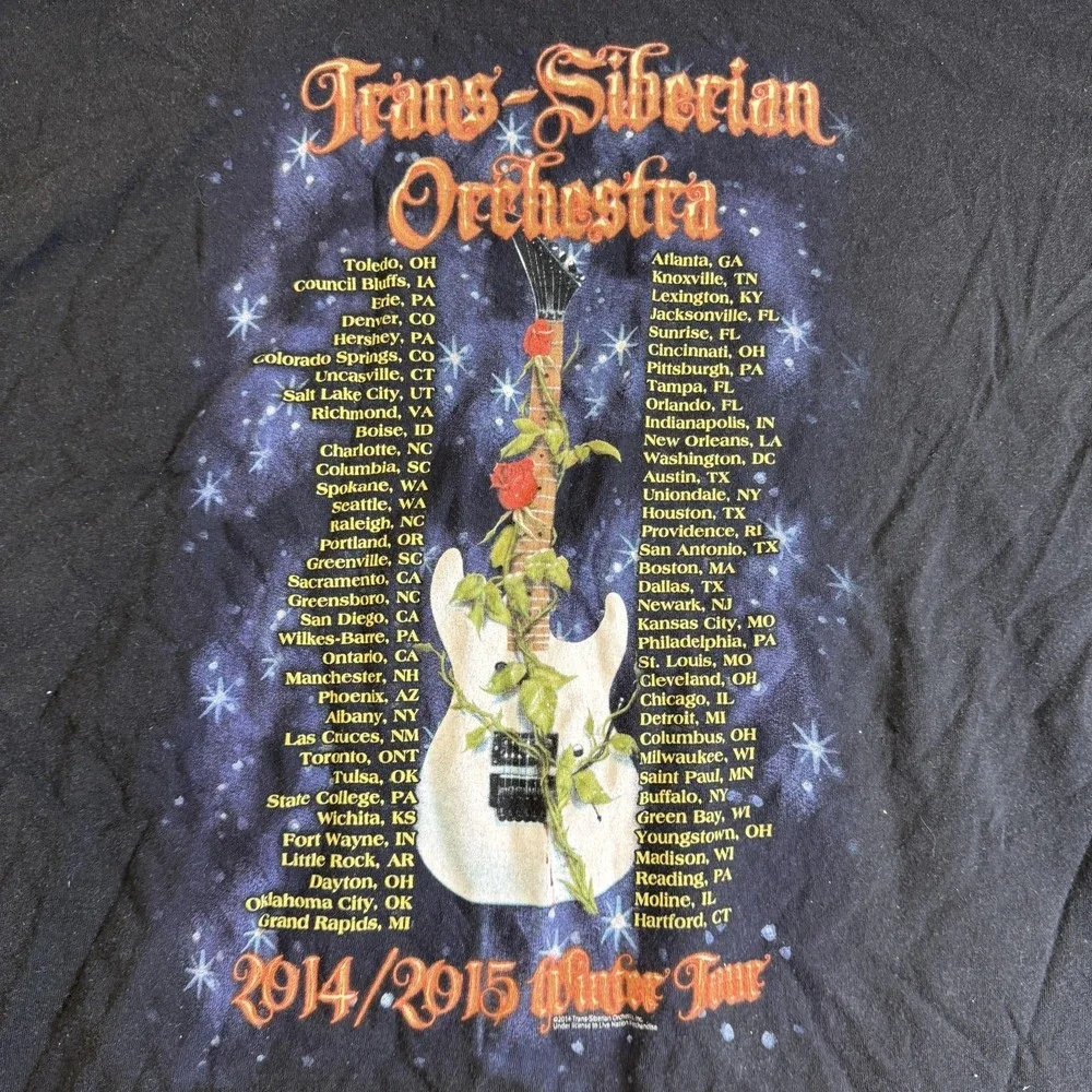 Trans-Siberian Orchestra Shirt Mens XL Black 2014 2015 Winter Tour‎ Tee Alstyle